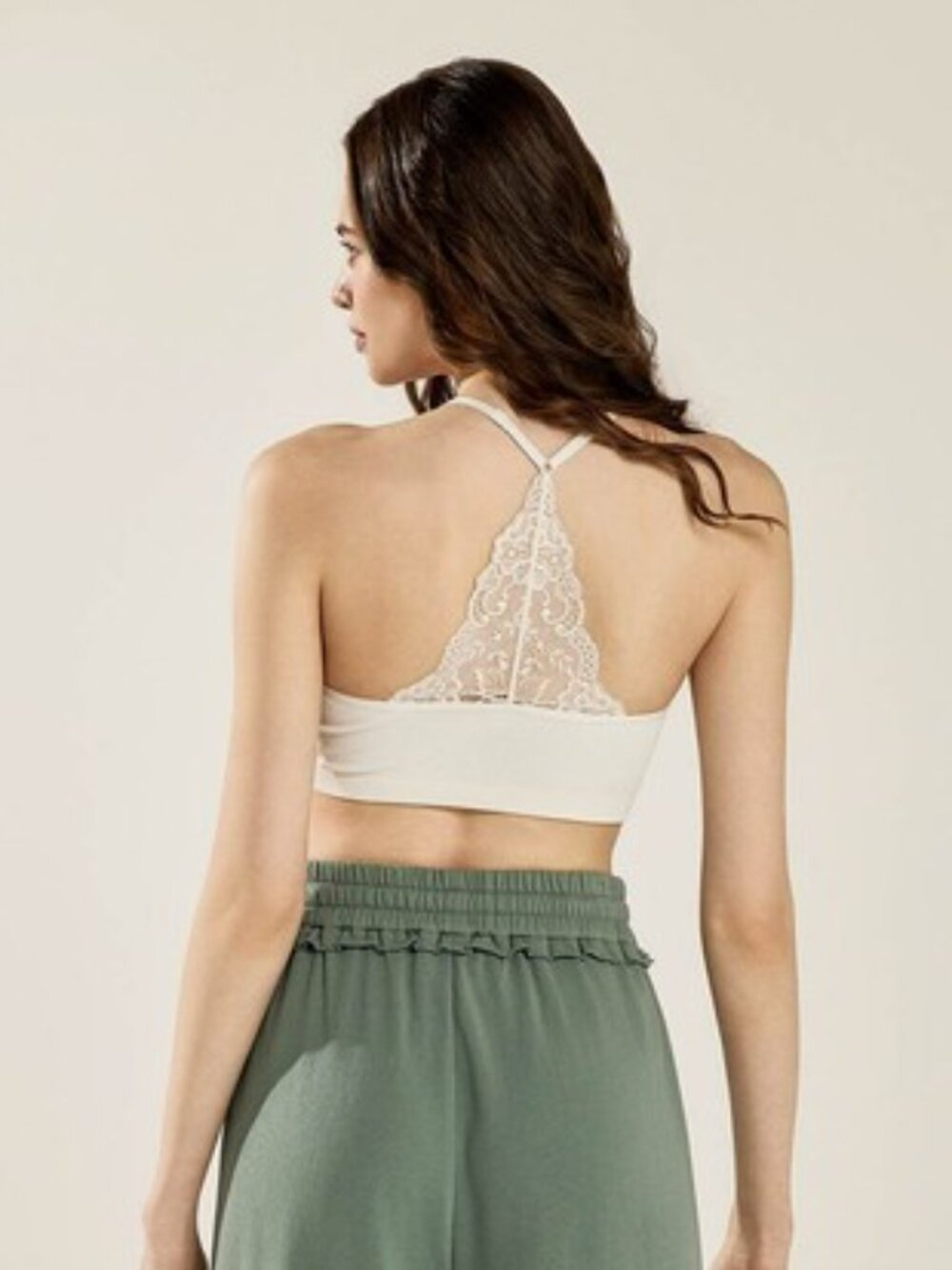 B36 Triangle Lace Bralette in Ivory NEW